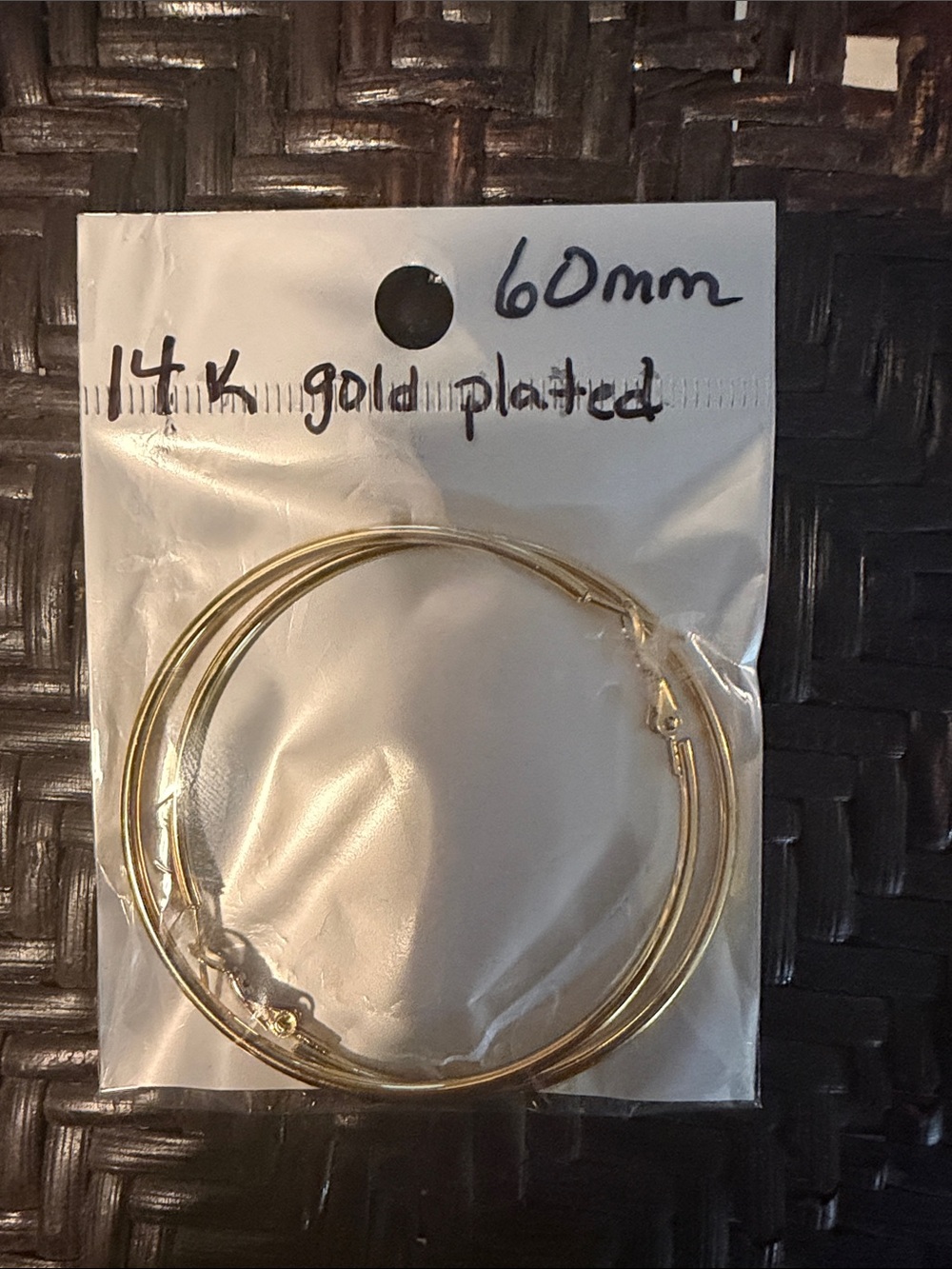Gold-Plated Hoop Earrings - 60mm